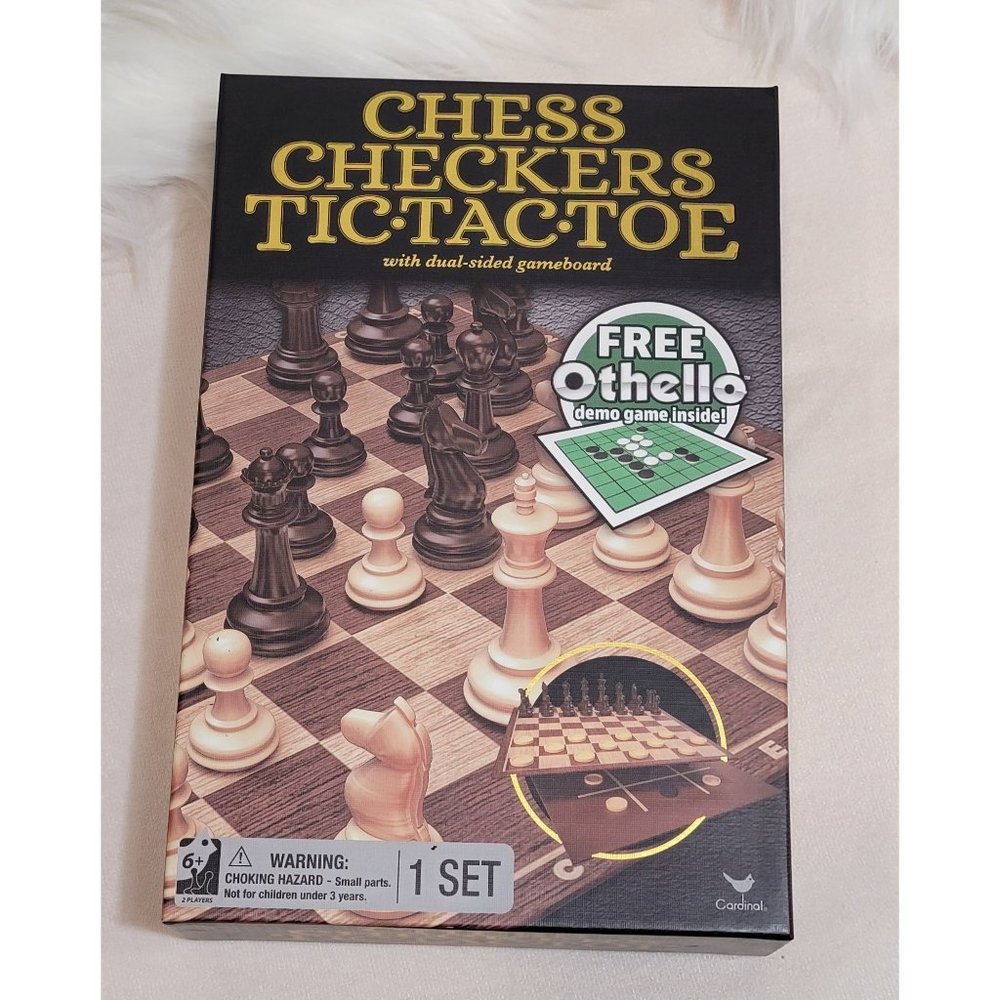 Chess, Checkers, Tic-Tac-Toe Boardgame.